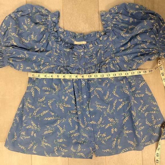 Doen Farley Short Sleeve Top Lapis Bluebell Ballad Size Medium - Picture 9 of 10